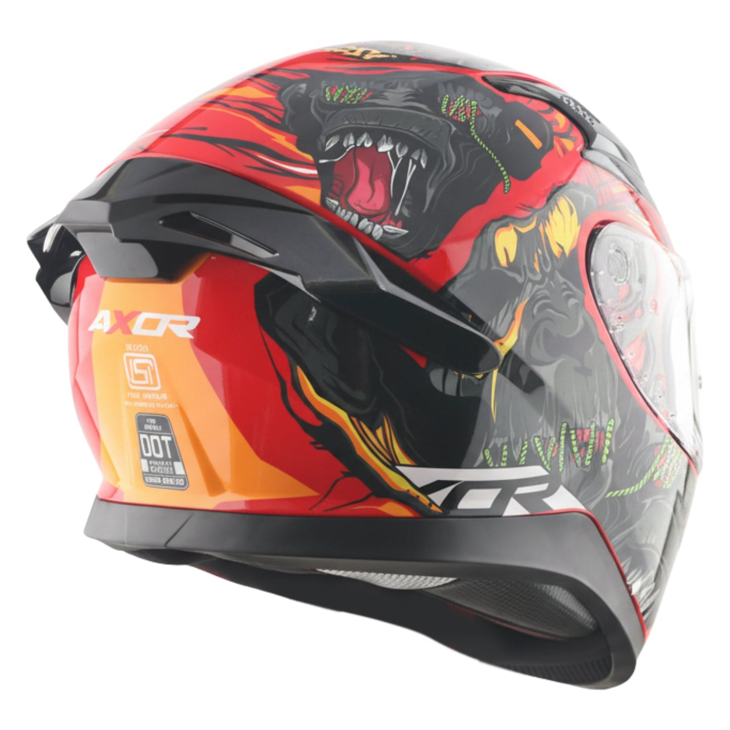 Motorcycle full face helmet red grey yellow graphic pinlock sun-visor touring ready 