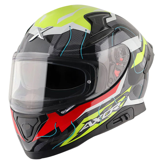 Axor Apex Dynamo Neon motorcycle full face helmet sports dual visor