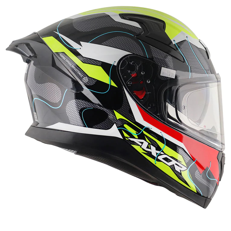 Motorcycle neon black sport helmet axor 