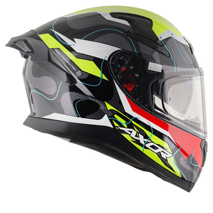 Motorcycle neon black sport helmet axor 