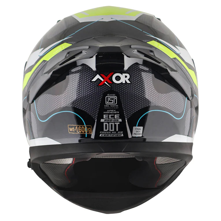Motorcycle neon black sport helmet axor 