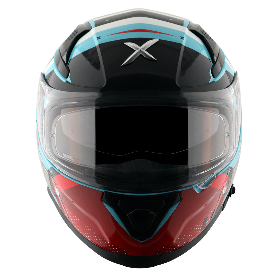 Motorcycle full face helmet Glossy blue red black with pinlock and sun-visor