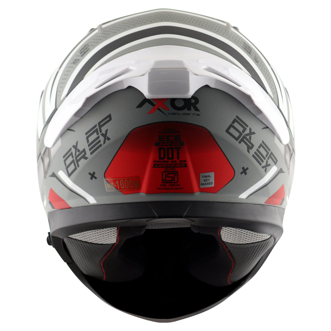 Motorcycle full face helmet matt grey red black with pinlock and sun-visor