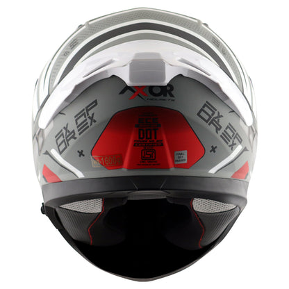 Motorcycle full face helmet matt grey red black with pinlock and sun-visor