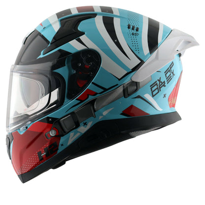 Motorcycle full face helmet Glossy blue red black with pinlock and sun-visor