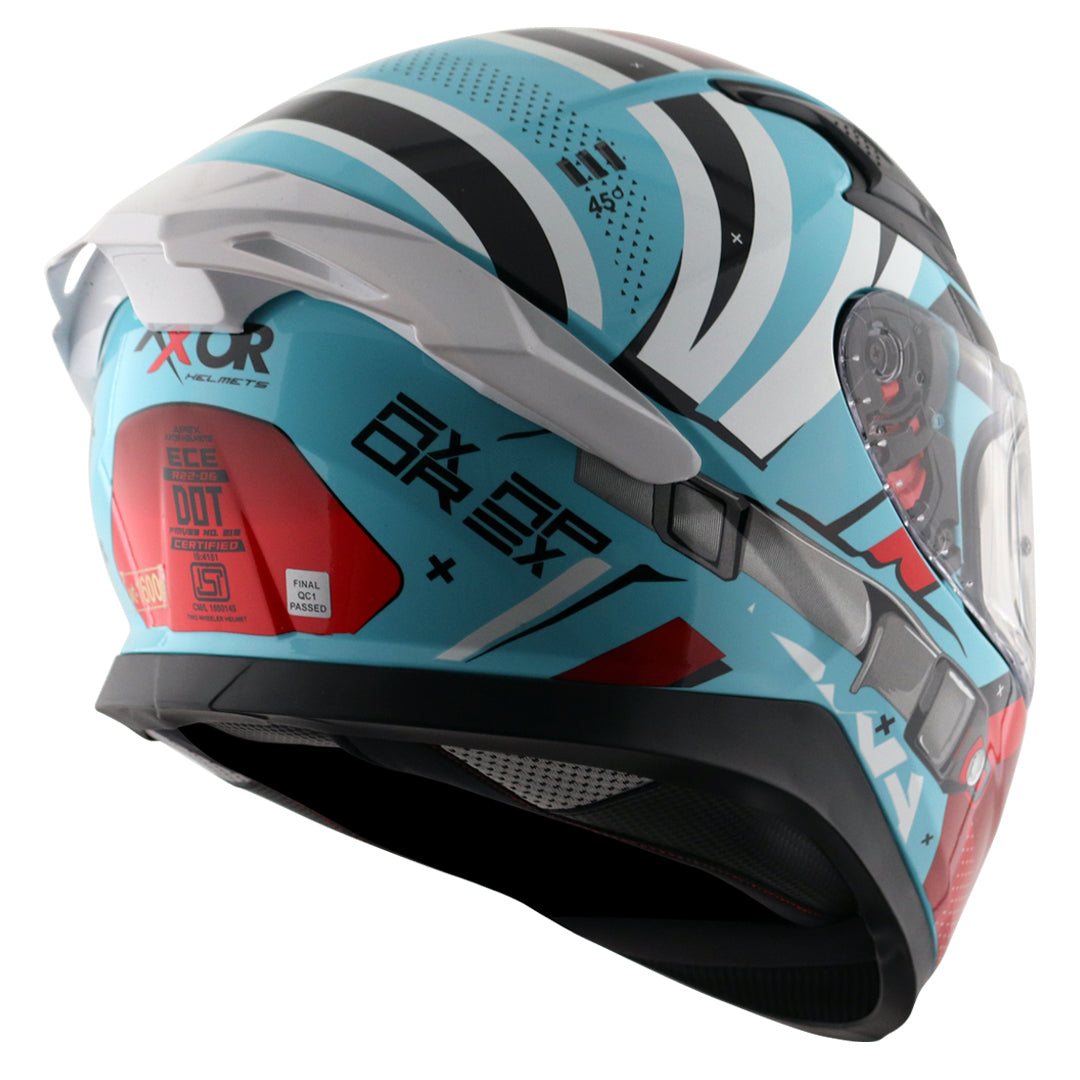 Motorcycle full face helmet Glossy blue red black with pinlock and sun-visor