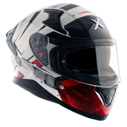 Motorcycle full face helmet Glossy white red black with pinlock and sun-visor