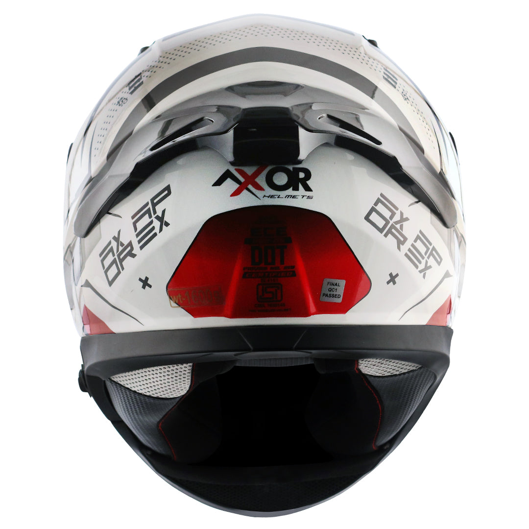 Motorcycle full face helmet Glossy white red black with pinlock and sun-visor