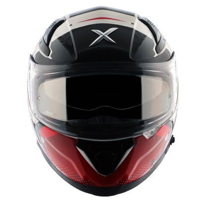 Motorcycle full face helmet Glossy white red black with pinlock and sun-visor
