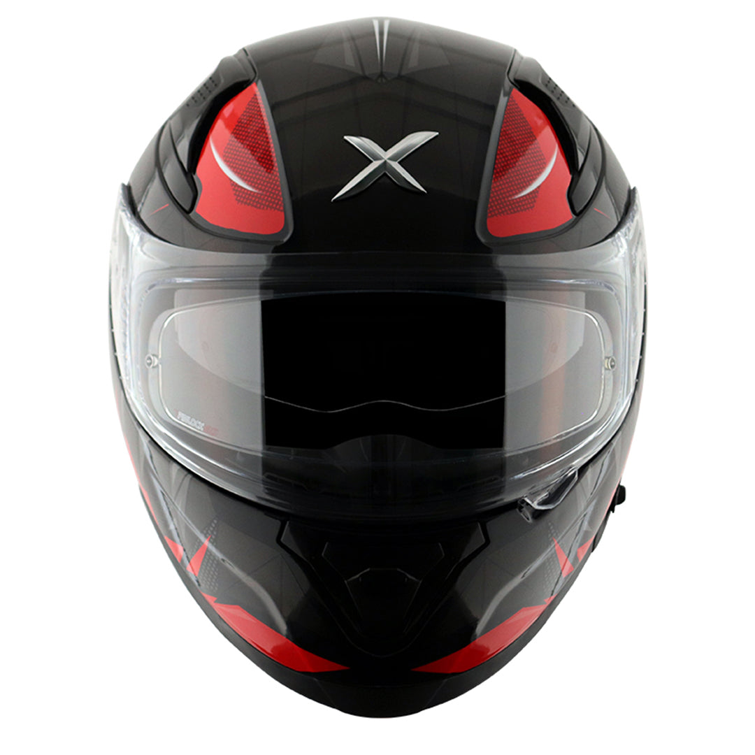 Motorcycle full face helmet black red  hunter graphics with pinlock and sun-visor