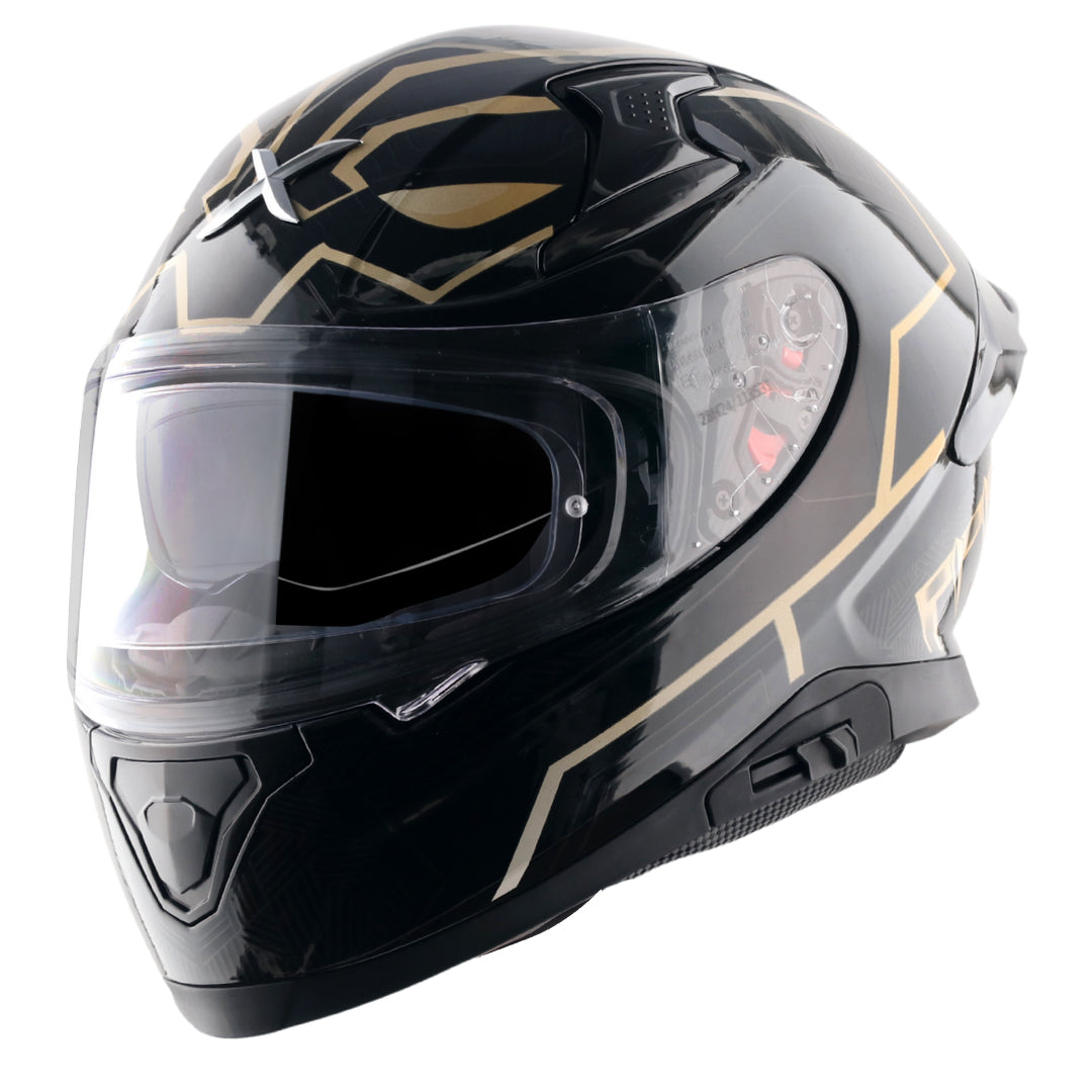 Motorcycle full face helmet black gold marvel Black panther graphics (Licensed)