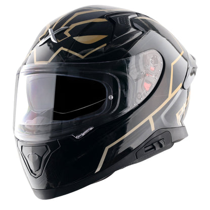 Motorcycle full face helmet black gold marvel Black panther graphics (Licensed)