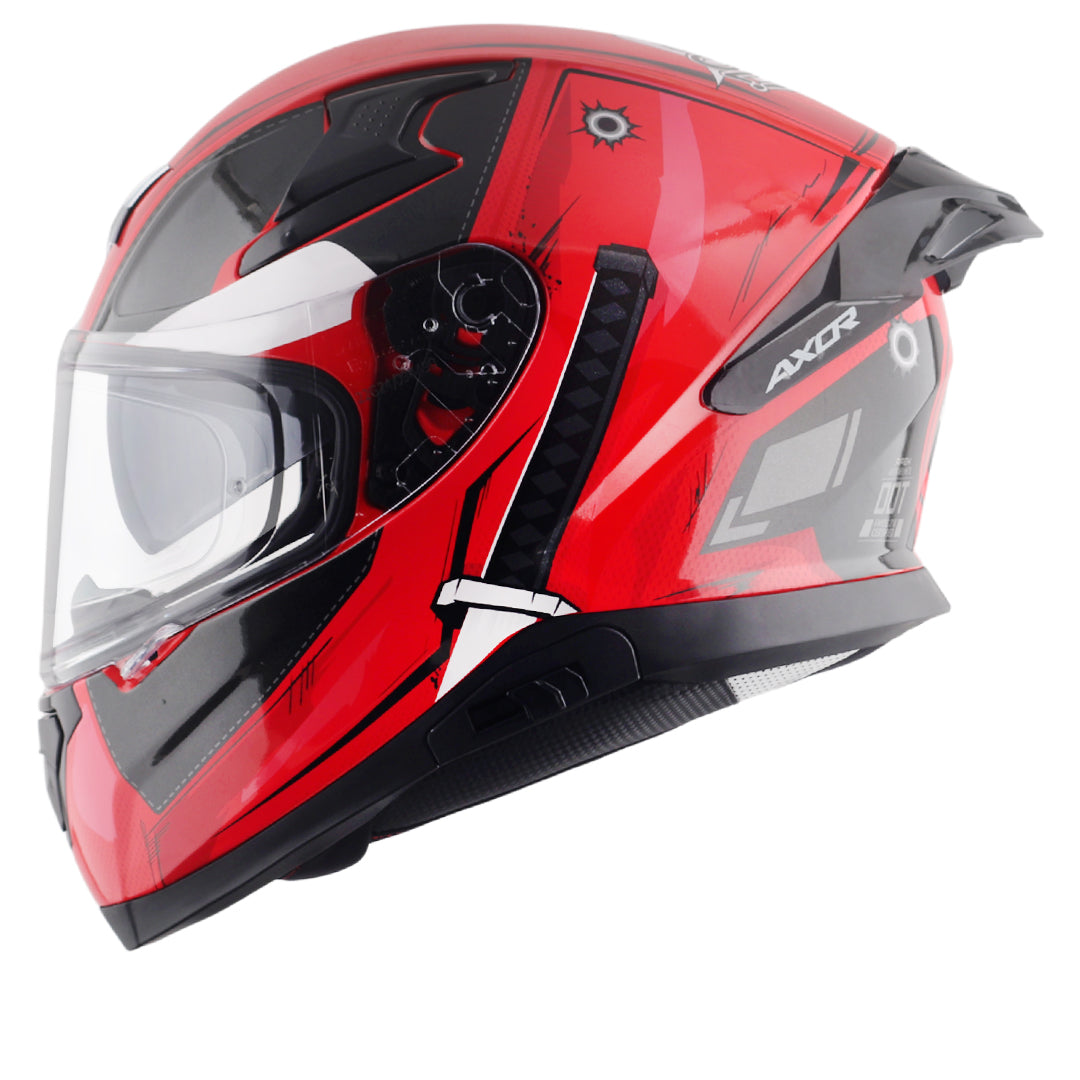 Motorcycle full face helmet black red marvel deadpool graphics (Licensed)