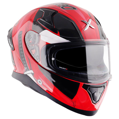Motorcycle full face helmet black red marvel deadpool graphics (Licensed)