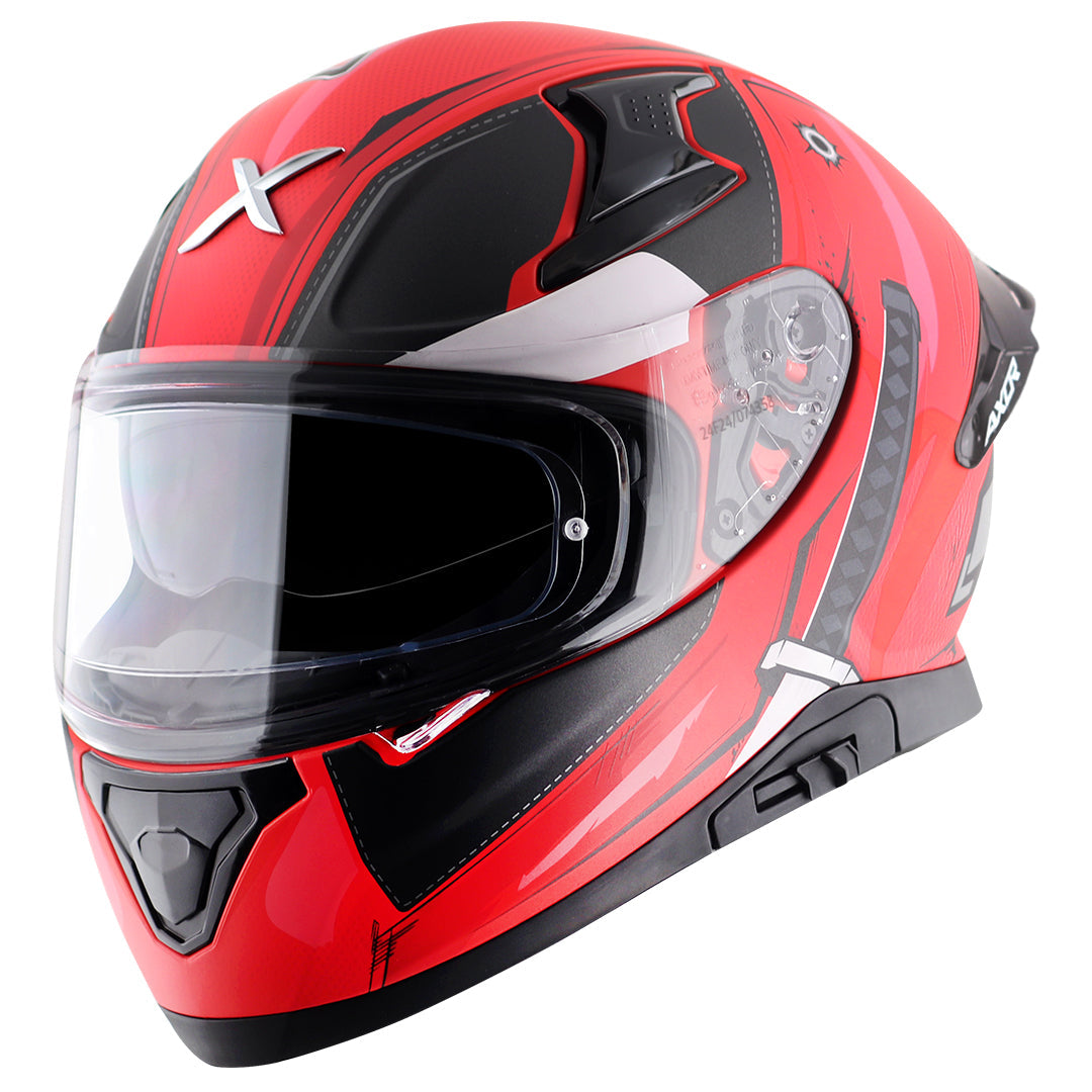 Motorcycle full face helmet matt black red marvel deadpool graphics (Licensed)
