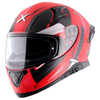 Motorcycle full face helmet matt black red marvel deadpool graphics (Licensed)