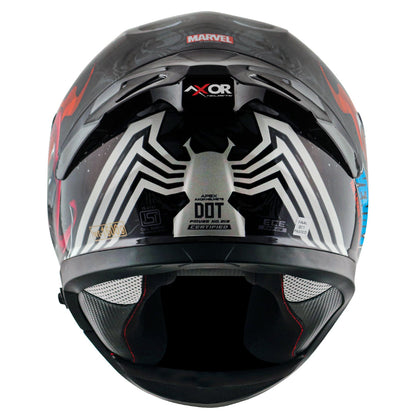 Motorcycle full face helmet black red marvel venom graphics (Licensed)