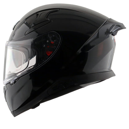 Motorcycle full face solid black helmet with pinlock and sunvisor
