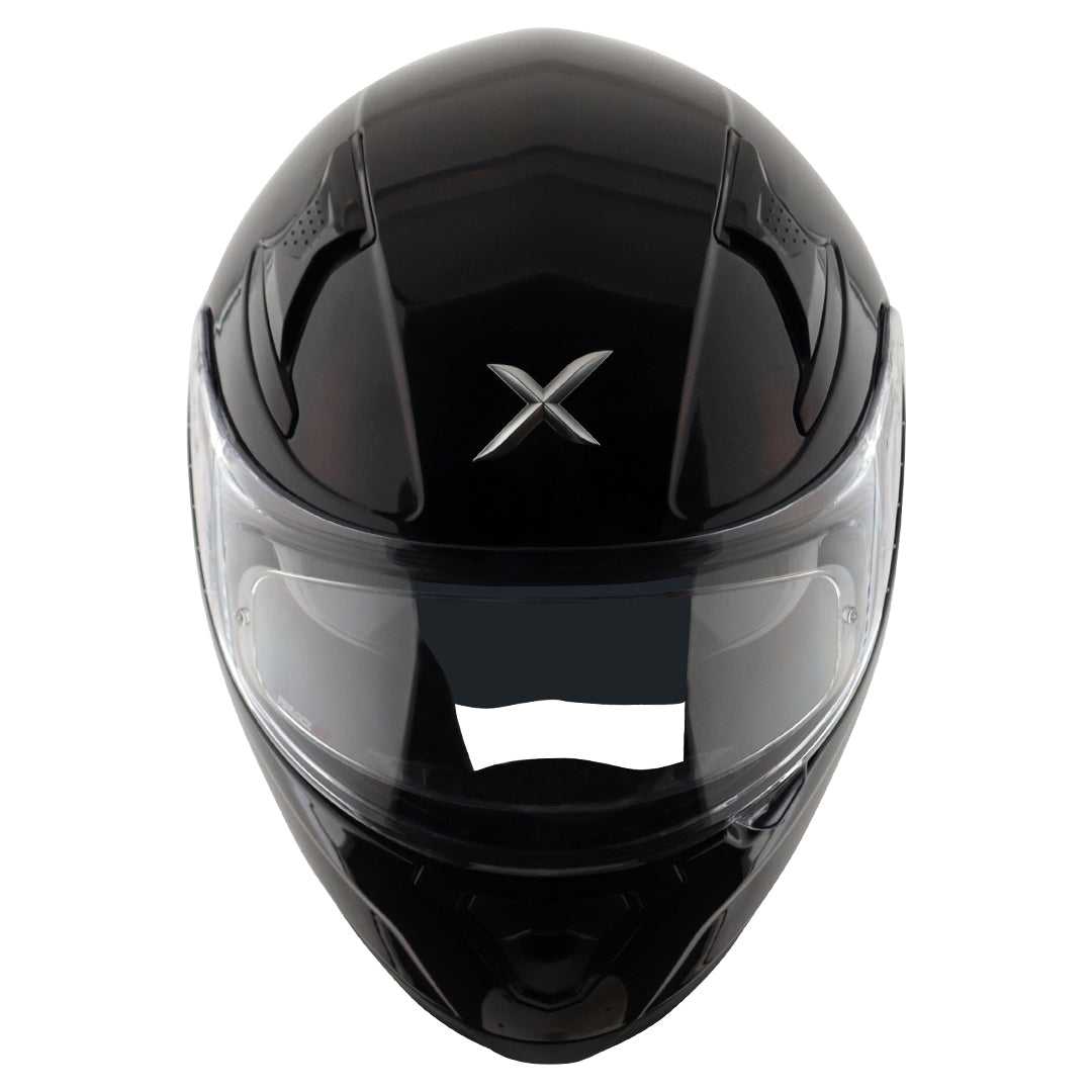 Motorcycle full face solid black helmet with pinlock and sunvisor