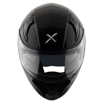 Motorcycle full face solid black helmet with pinlock and sunvisor