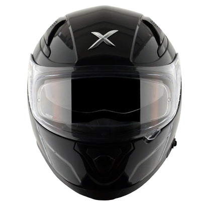 Motorcycle full face solid black helmet with pinlock and sunvisor