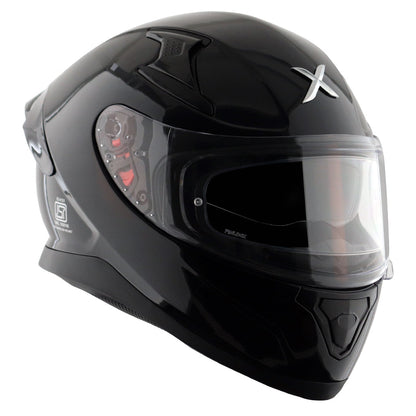 Motorcycle full face solid black helmet with pinlock and sunvisor
