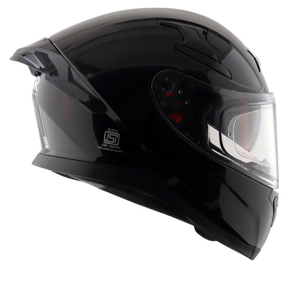 Motorcycle full face solid black helmet with pinlock and sunvisor