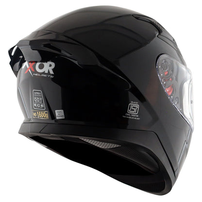 Motorcycle full face solid black helmet with pinlock and sunvisor