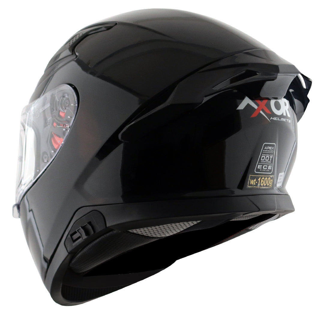 Motorcycle full face solid black helmet with pinlock and sunvisor