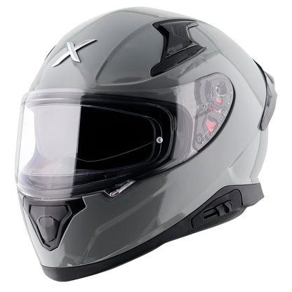 Motorcycle full face solid grey helmet with pinlock and sunvisor