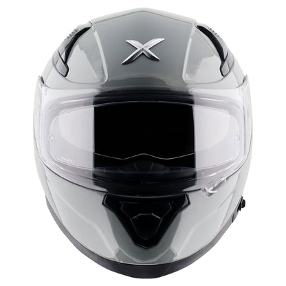Motorcycle full face solid grey helmet with pinlock and sunvisor