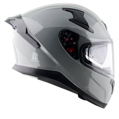 Motorcycle full face solid grey helmet with pinlock and sunvisor