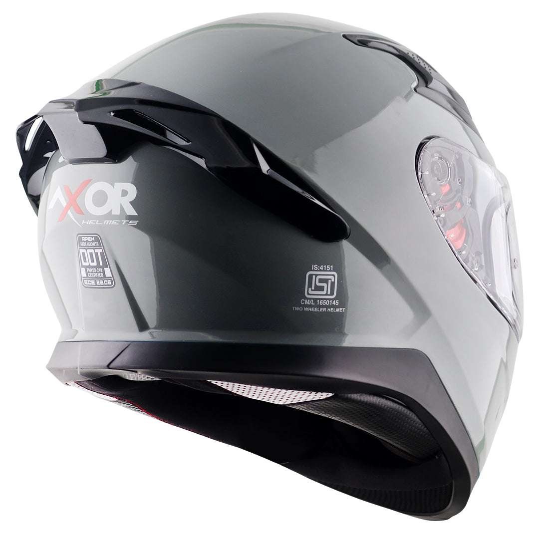 Motorcycle full face solid grey helmet with pinlock and sunvisor