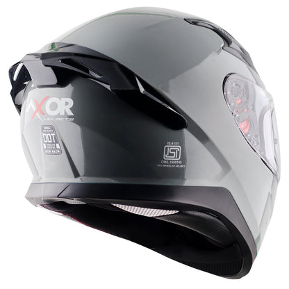 Motorcycle full face solid grey helmet with pinlock and sunvisor