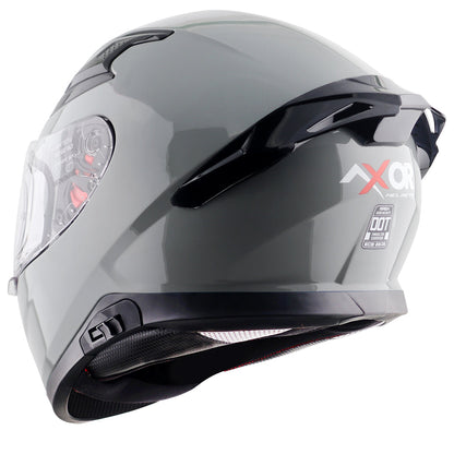 Motorcycle full face solid grey helmet with pinlock and sunvisor
