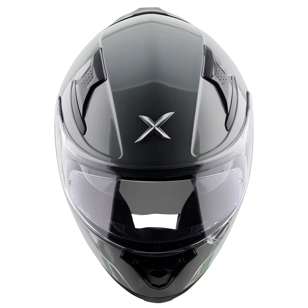 Motorcycle full face solid grey helmet with pinlock and sunvisor