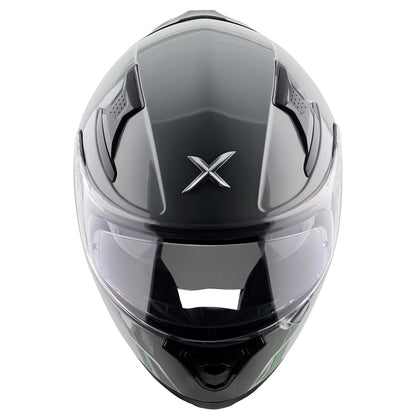 Motorcycle full face solid grey helmet with pinlock and sunvisor
