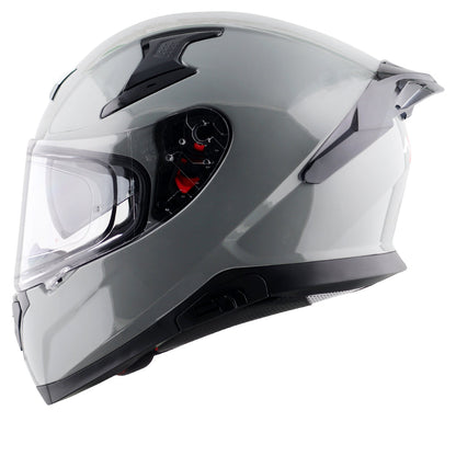 Motorcycle full face solid grey helmet with pinlock and sunvisor