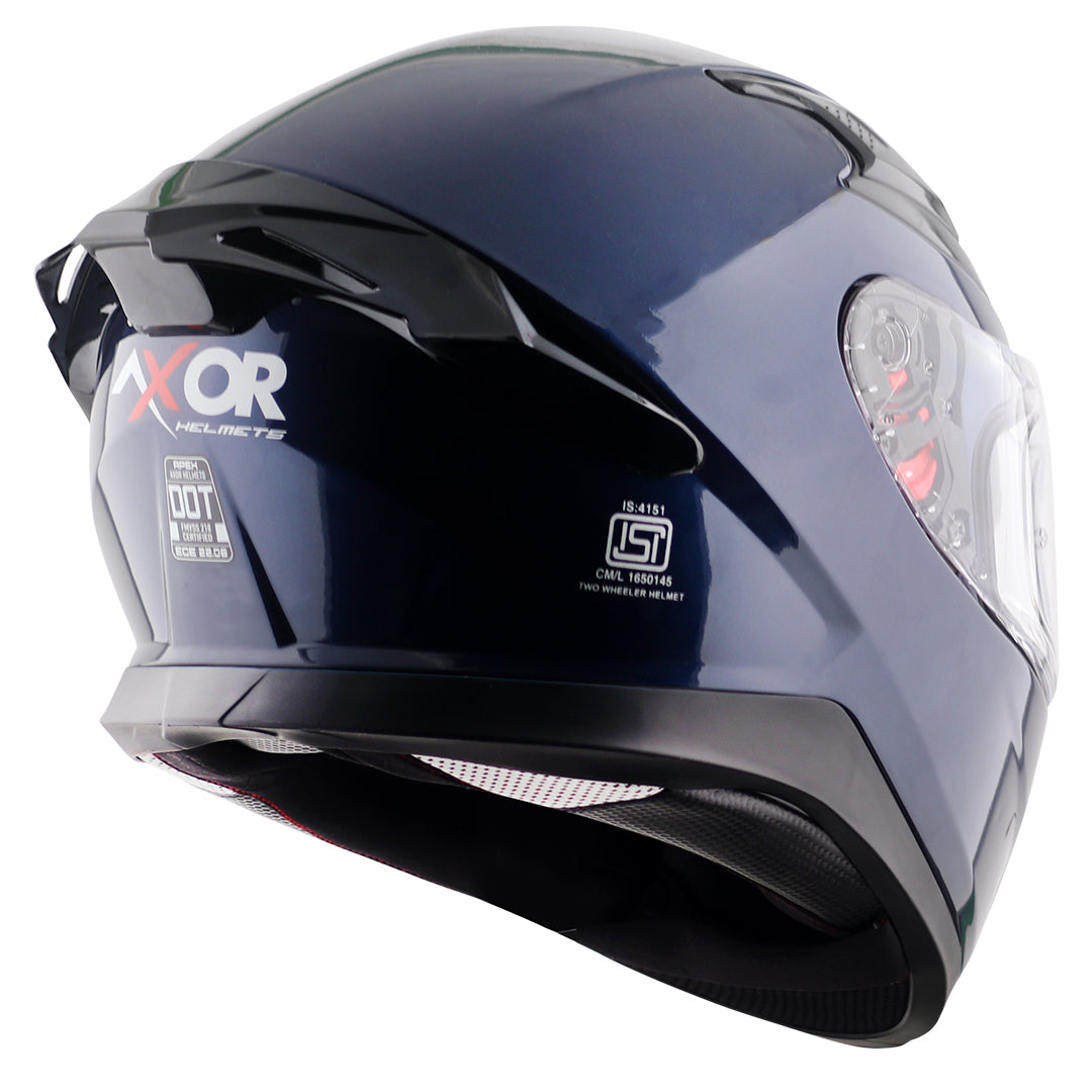 Motorcycle full face solid dark blue helmet with pinlock and sunvisor