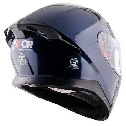Motorcycle full face solid dark blue helmet with pinlock and sunvisor