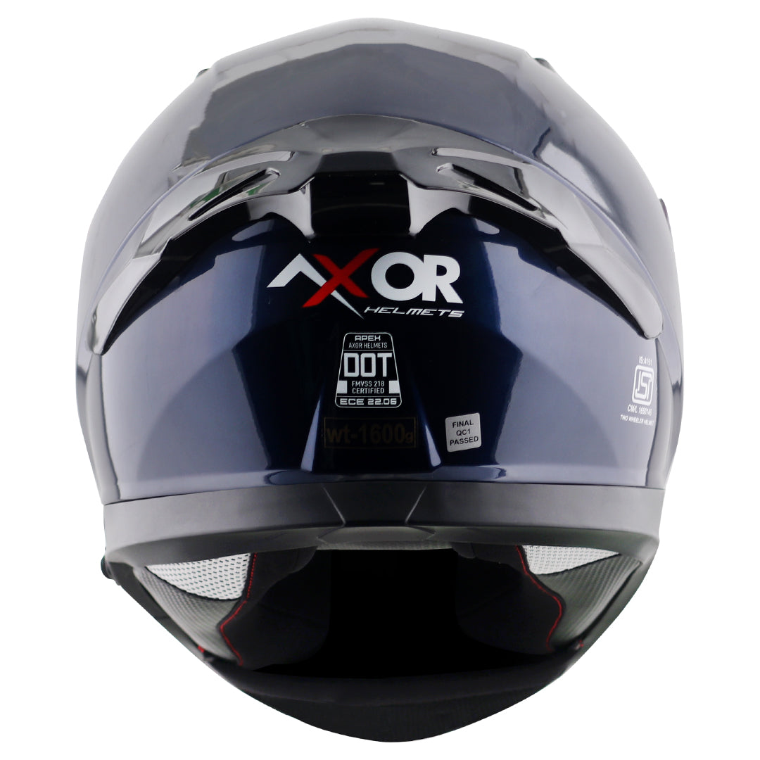 Motorcycle full face solid dark blue helmet with pinlock and sunvisor