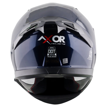 Motorcycle full face solid dark blue helmet with pinlock and sunvisor