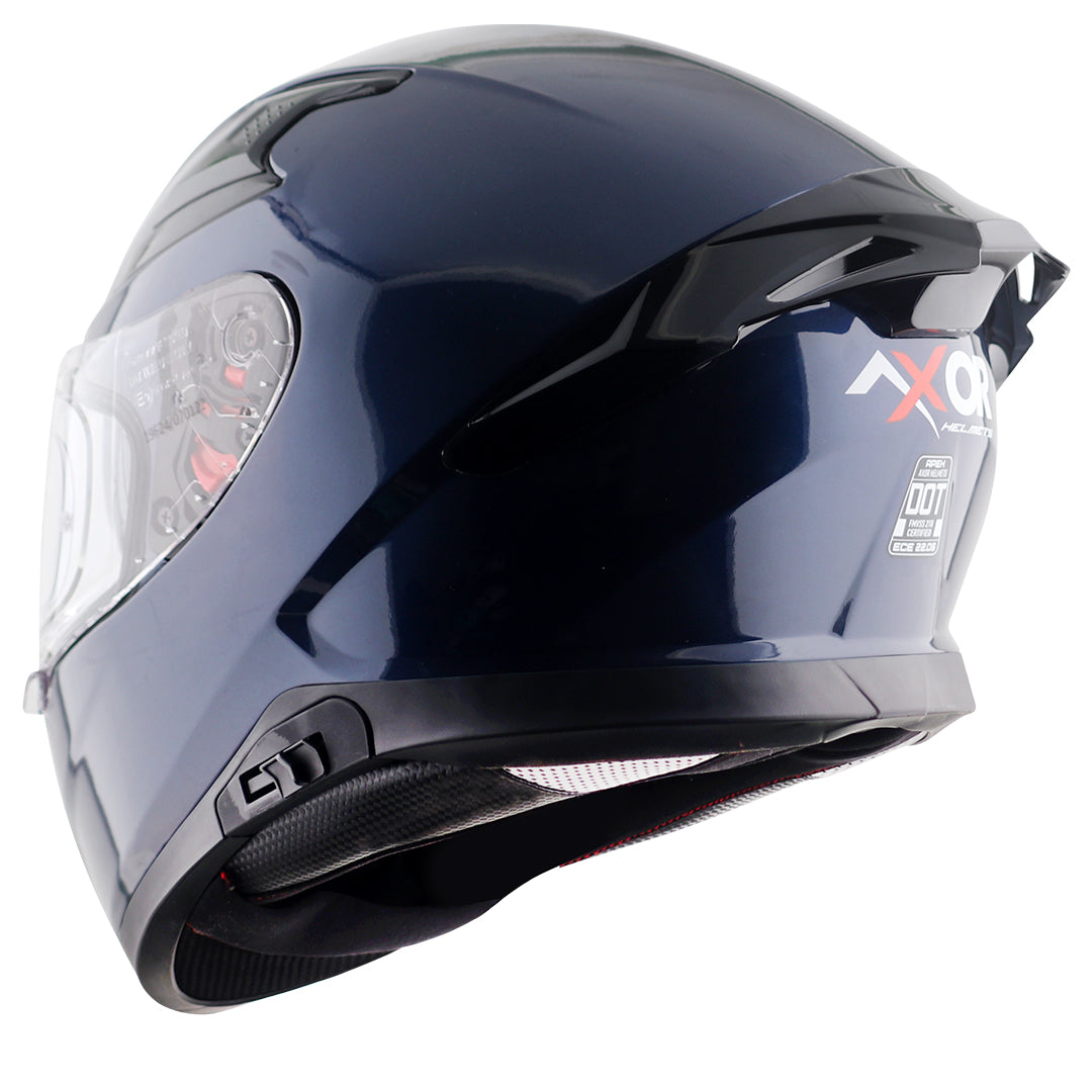 Motorcycle full face solid dark blue helmet with pinlock and sunvisor