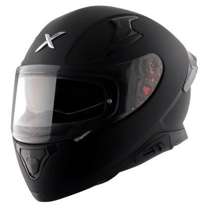 Motorcycle full face solid dull black helmet with pinlock and sunvisor