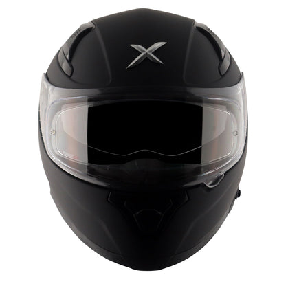 Motorcycle full face solid dull black helmet with pinlock and sunvisor
