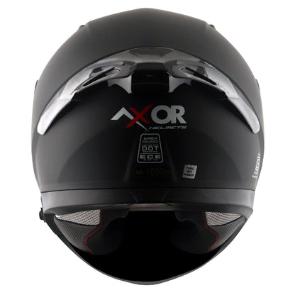 Motorcycle full face solid dull black helmet with pinlock and sunvisor