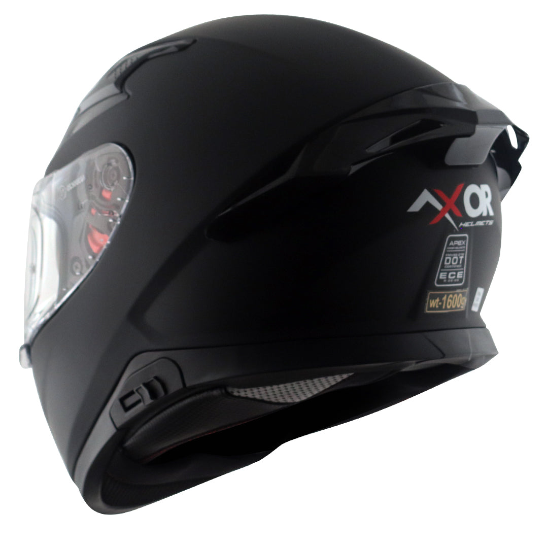 Motorcycle full face solid dull black helmet with pinlock and sunvisor