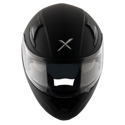 Motorcycle full face solid dull black helmet with pinlock and sunvisor