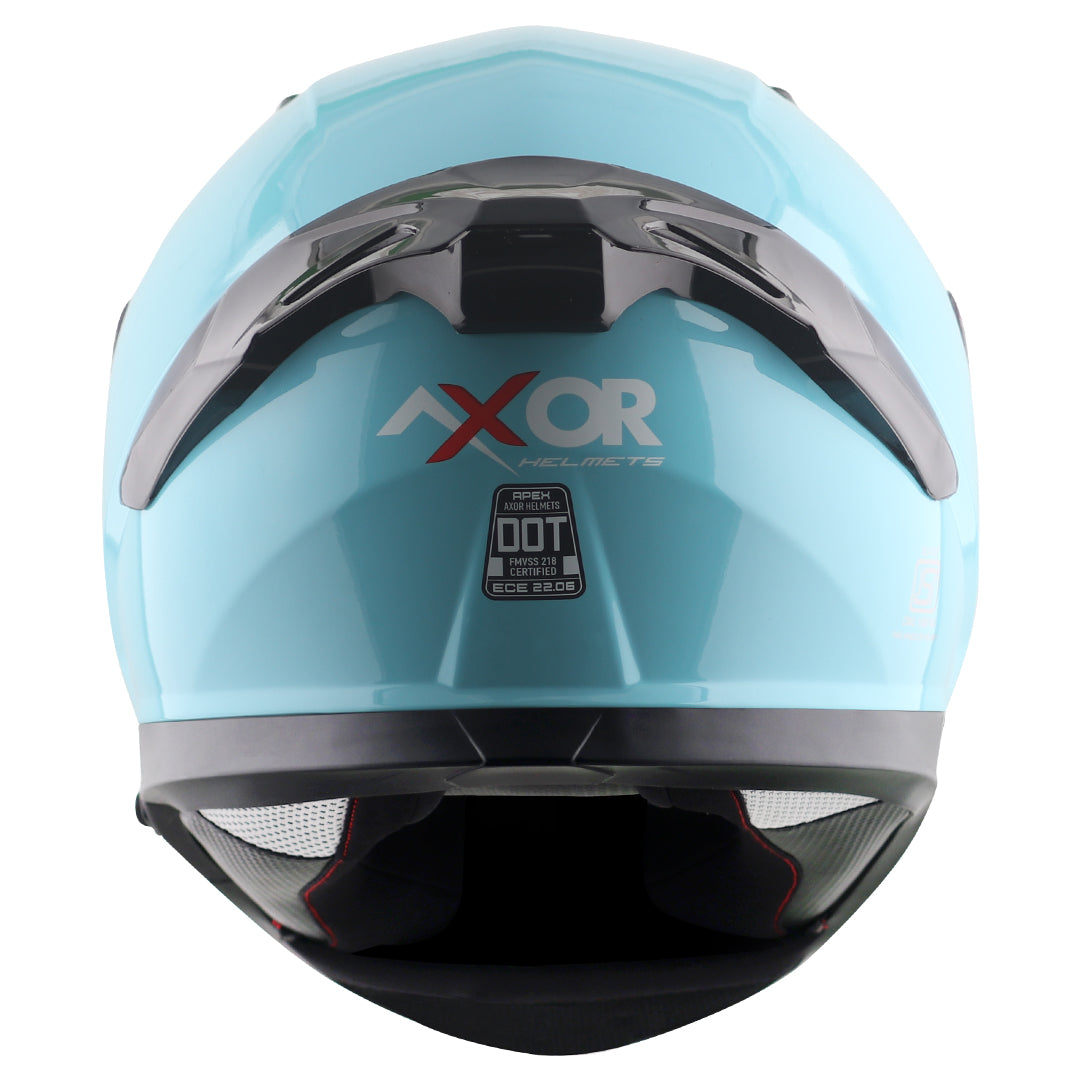 Motorcycle full face solid light blue helmet with pinlock and sunvisor
