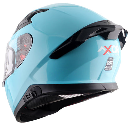 Motorcycle full face solid light blue helmet with pinlock and sunvisor